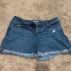 Sonoma Women's Distressed Blue Jean Shorts